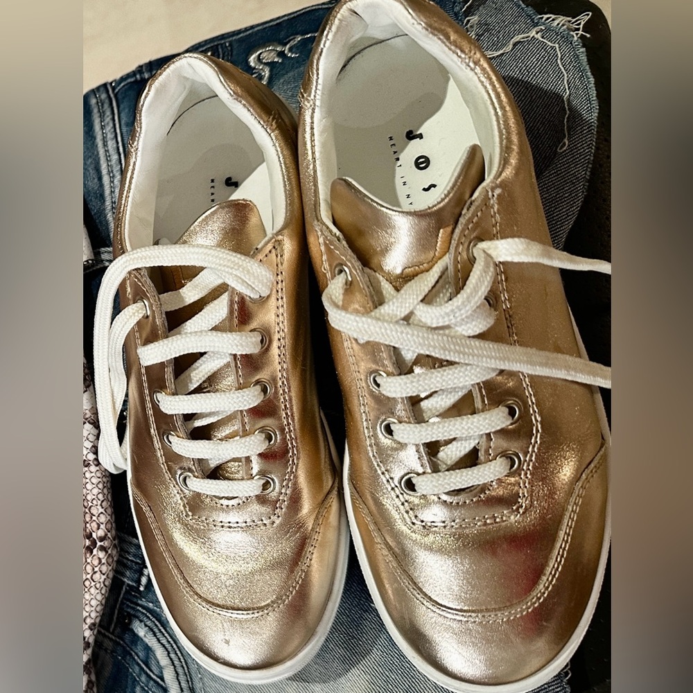 Joshua Sanders Metallic Rose Gold Platform Sneakers
**Size:** US7 (37) See pic